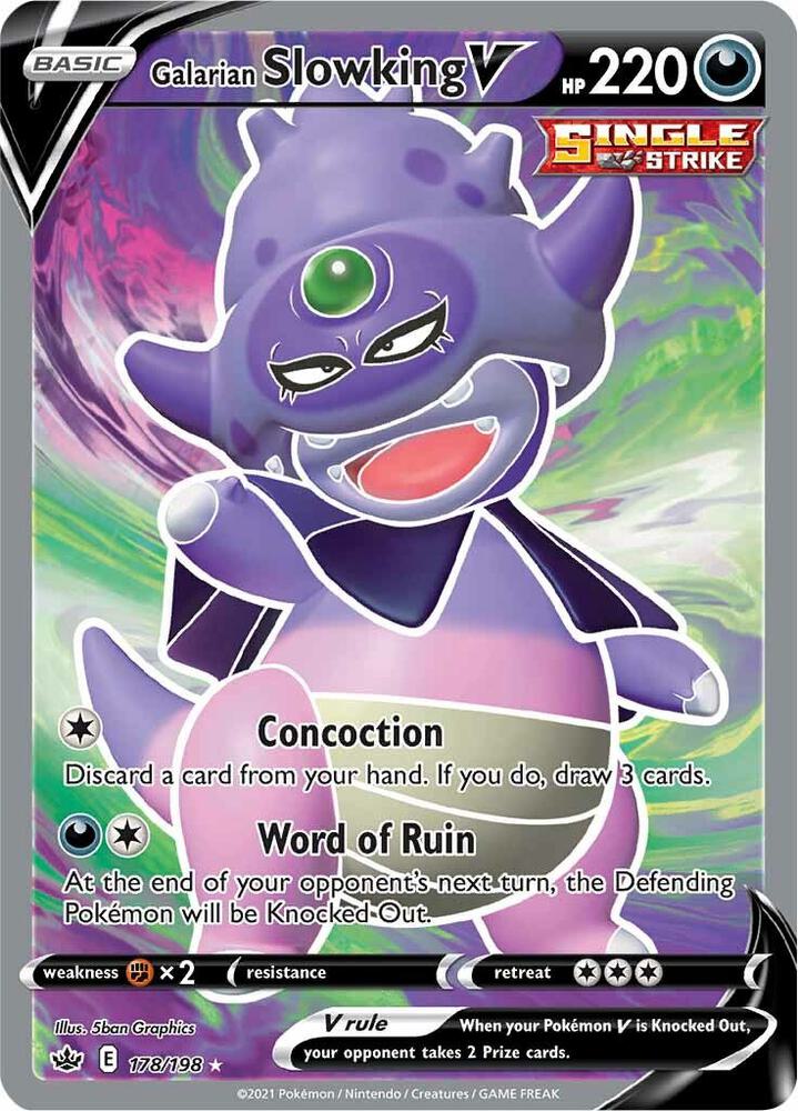 Galarian Slowking V (Full Art) - 178/198 Ultra Rare SWSH06: Chilling Reign