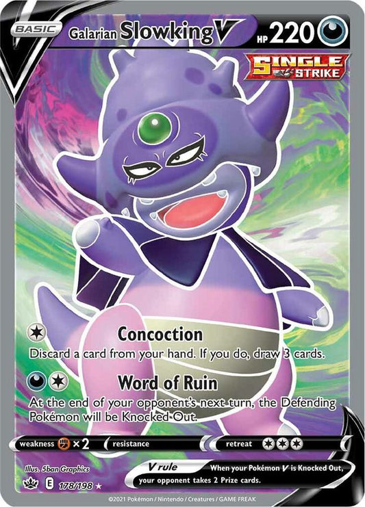 Galarian Slowking V (Full Art) - 178/198 Ultra Rare SWSH06: Chilling Reign