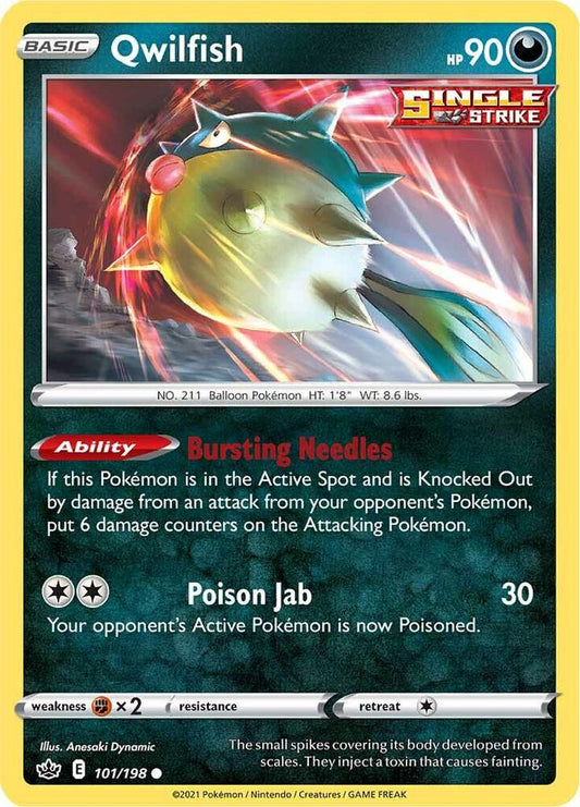 Qwilfish 101/198 Common Chilling Reign Pokémon card