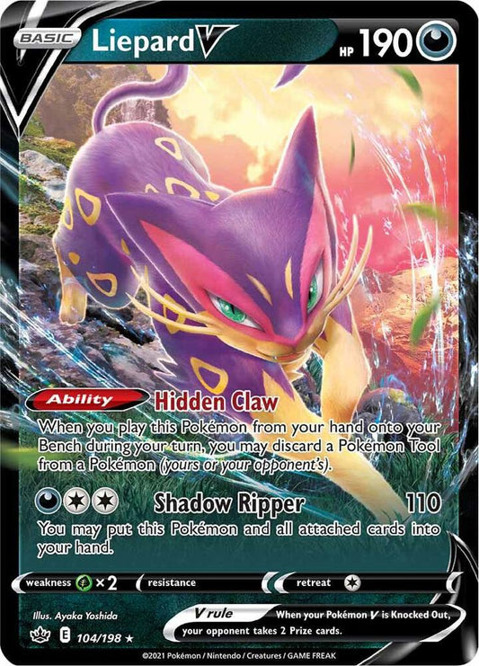 Liepard V 104/198 Ultra Rare Chilling Reign Pokémon card