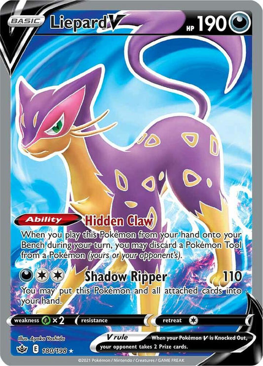 Liepard V (Full Art) 180/198 Ultra Rare Chilling Reign Pokémon card