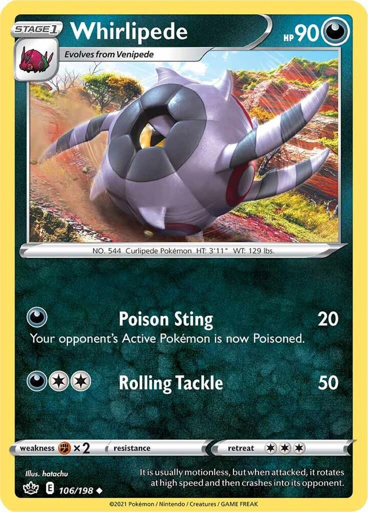 Whirlipede - 106/198 Uncommon SWSH06: Chilling Reign