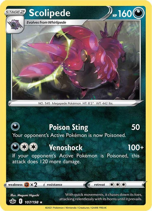 Scolipede 107/198 Rare Chilling Reign Pokémon card