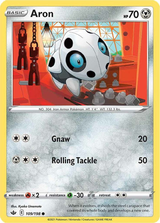 Aron 109/198 Common Chilling Reign Pokémon card