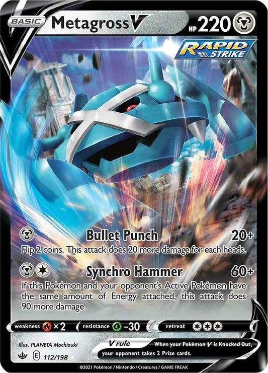 Metagross V 112/198 Ultra Rare Chilling Reign Pokémon card