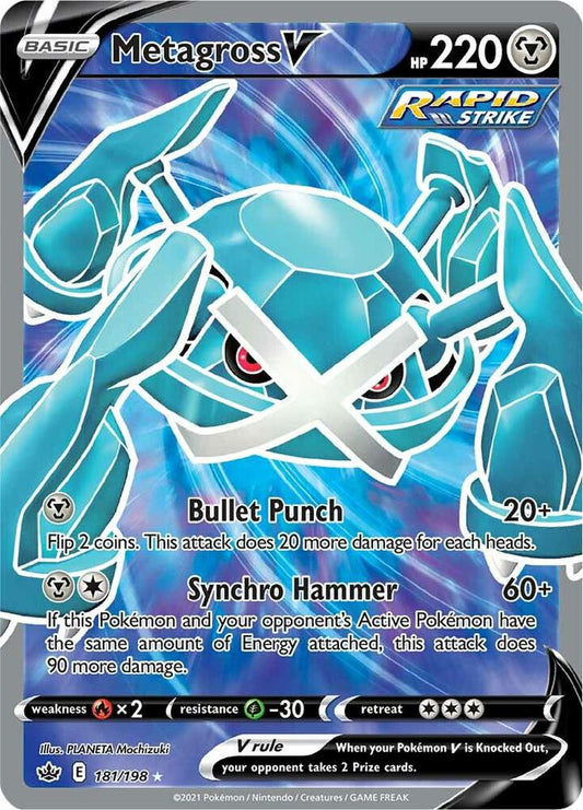 Metagross V (Full Art) - 181/198 Ultra Rare SWSH06: Chilling Reign