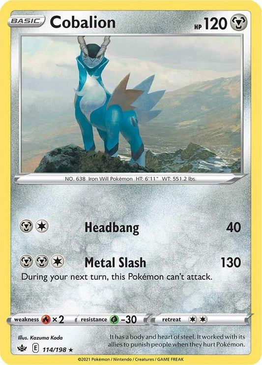 Cobalion 114/198 Holo Rare Chilling Reign Pokémon card