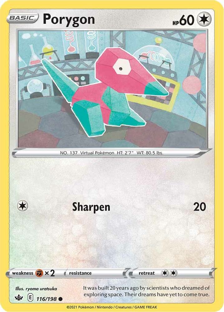Porygon 116/198 Common Chilling Reign Pokémon card