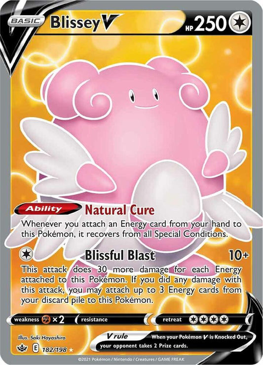 Blissey V (Full Art) 182/198 Ultra Rare Chilling Reign Pokémon card