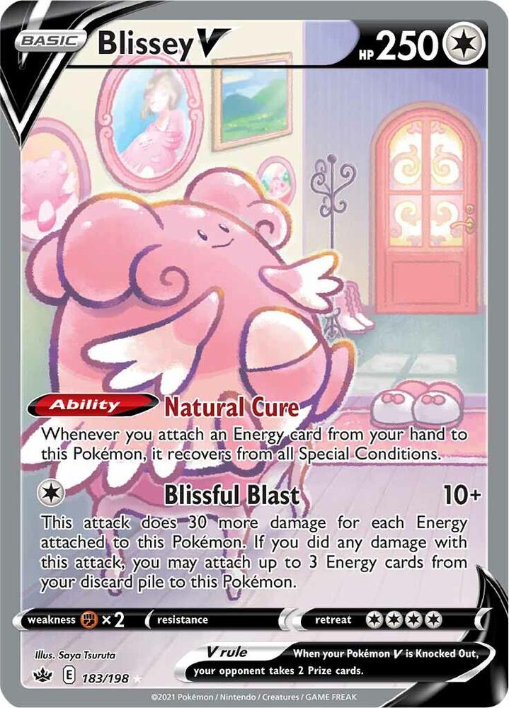 Blissey V (Alternate Full Art) 183/198 Ultra Rare Chilling Reign Pokémon card