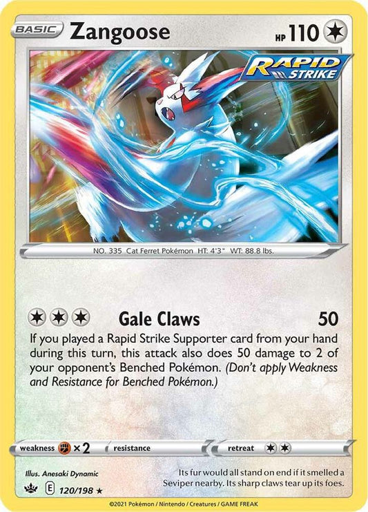 Zangoose 120/198 Rare Chilling Reign Pokémon card