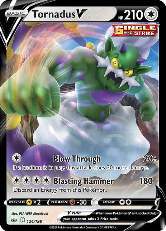 Tornadus V 124/198 Ultra Rare Chilling Reign Pokémon card