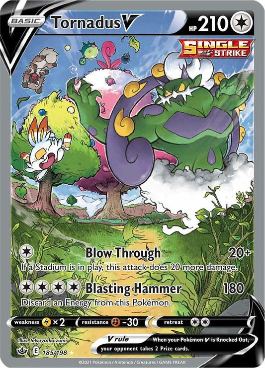Tornadus V (Alternate Full Art) - 185/198 Ultra Rare SWSH06: Chilling Reign