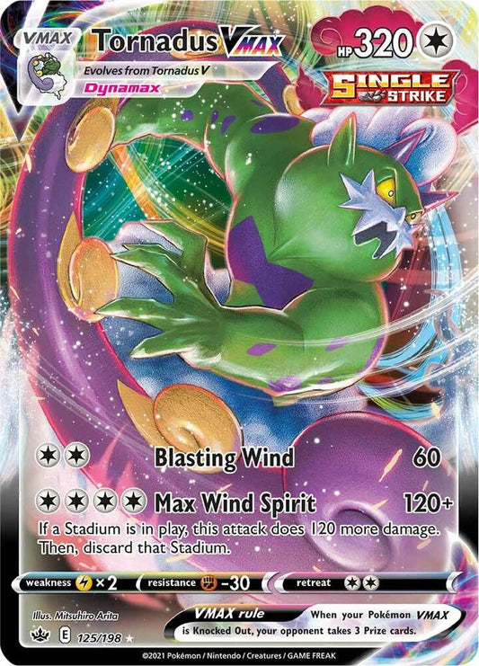 Tornadus VMAX 125/198 Ultra Rare Chilling Reign Pokémon card