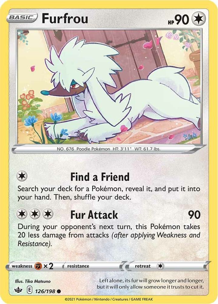 Furfrou 126/198 Common Chilling Reign Pokémon card