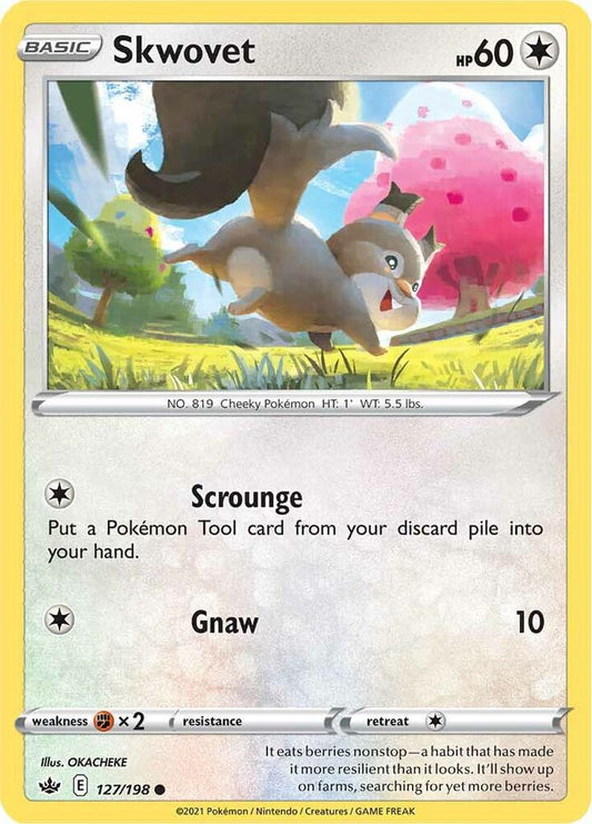 Skwovet 127/198 Common Chilling Reign Pokémon card