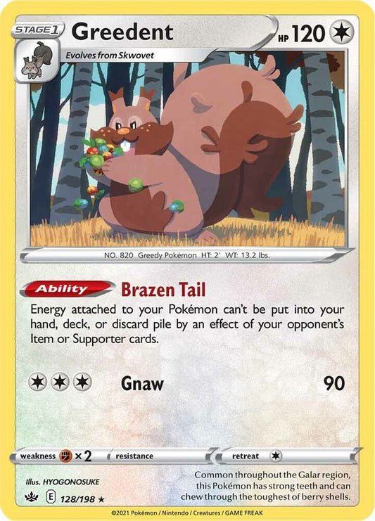 Greedent 128/198 Holo Rare Chilling Reign Pokémon card