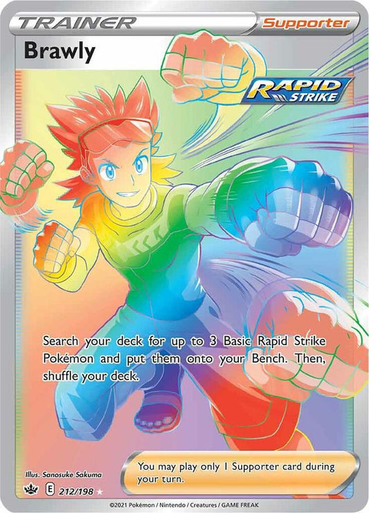 Brawly (Secret) 212/198 Secret Rare Chilling Reign Pokémon card