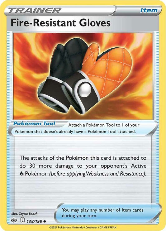 Fire-Resistant Gloves 138/198 Uncommon Chilling Reign Pokémon card