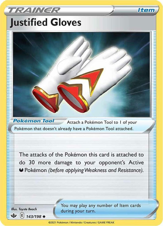 Justified Gloves 143/198 Uncommon Chilling Reign Pokémon card