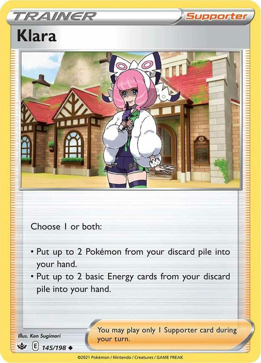 Klara 145/198 Uncommon Chilling Reign Pokémon card