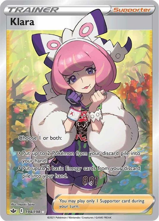Klara (Full Art) 194/198 Ultra Rare Chilling Reign Pokémon card