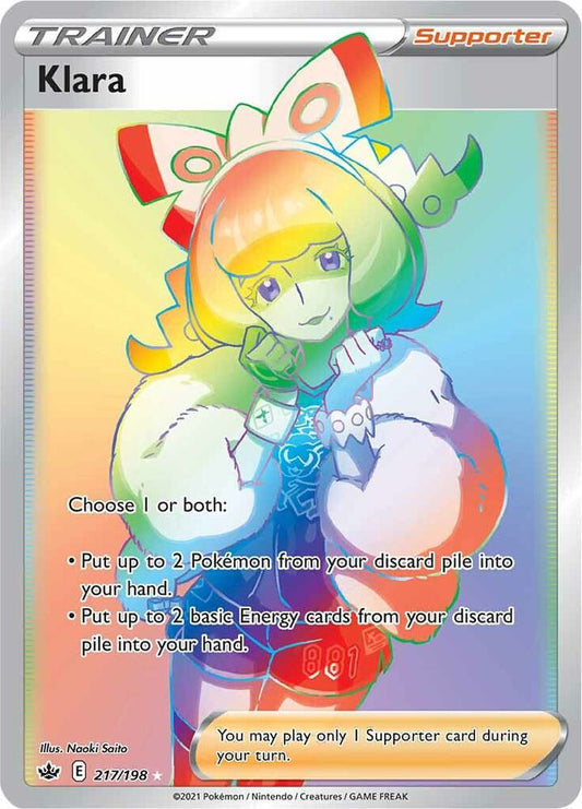Klara (Secret) 217/198 Secret Rare Chilling Reign Pokémon card
