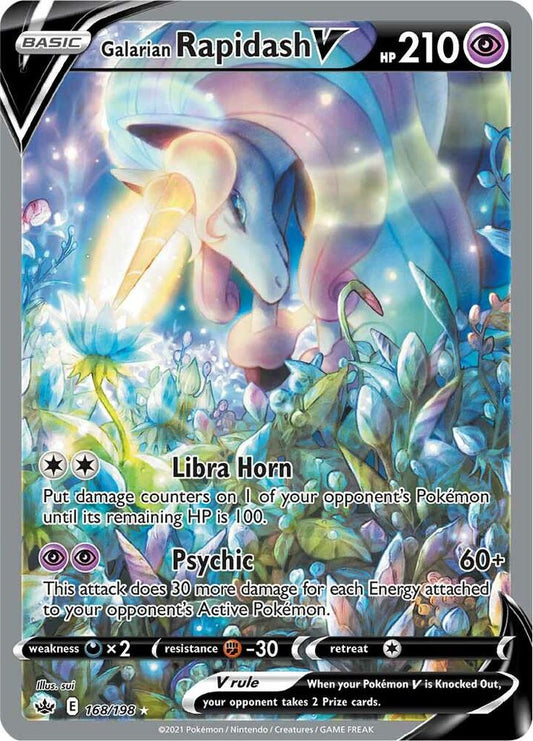 Galarian Rapidash V (Alternate Full Art) 168/198 Ultra Rare Chilling Reign Pokémon card