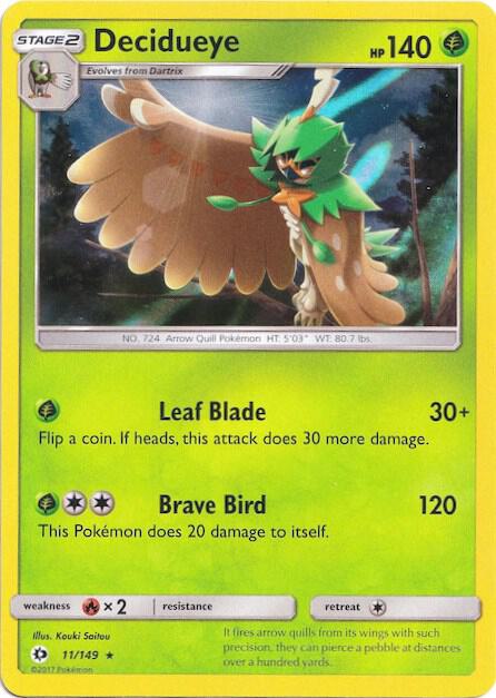 Decidueye - 11/149 (Water Web Holo) 011/149 Holo Rare Miscellaneous Cards & Products Pokémon card