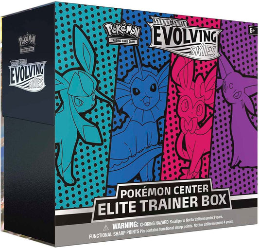 Evolving Skies Pokemon Center Elite Trainer Box [Glaceon/Vaporeon/Sylveon/Espeon] (Exclusive) Pokémon card