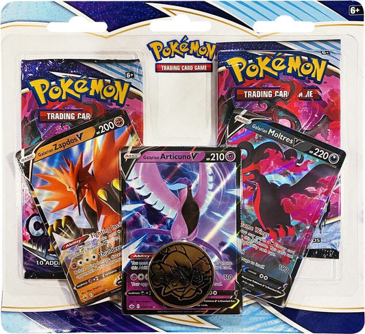 Chilling Reign 2 Pack Blister [Galarian Zapdos V, Articuno V, Moltres V] Pokémon card