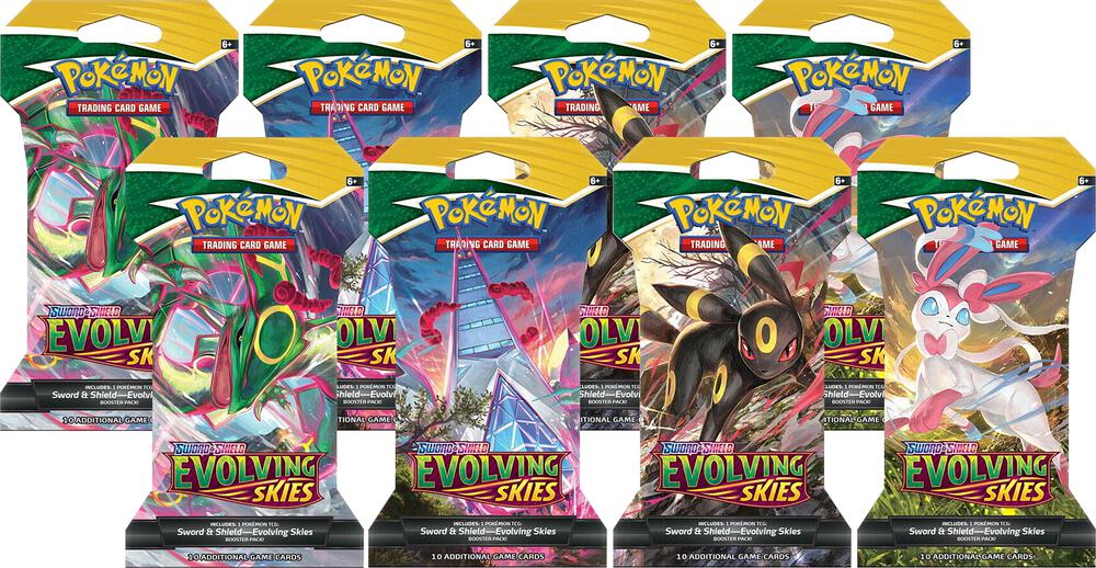 Evolving Skies Sleeved Booster Pack Bundle [Set of 8] Pokémon card