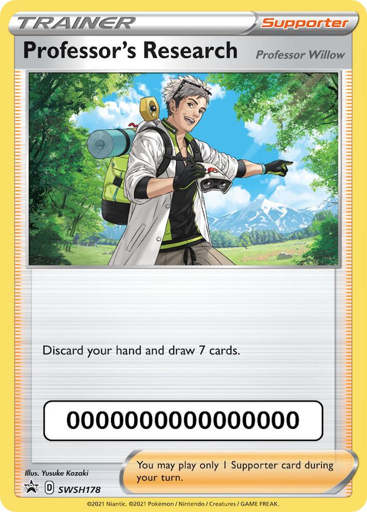 Professor's Research [Professor Willow] - SWSH178 (with Pokemon Go Code) SWSH178 Promo Sword & Shield Promo Cards Pokémon