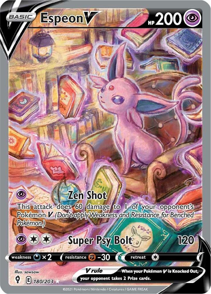 Espeon V (Alternate Full Art) - 180/203 Ultra Rare SWSH07: Evolving Skies