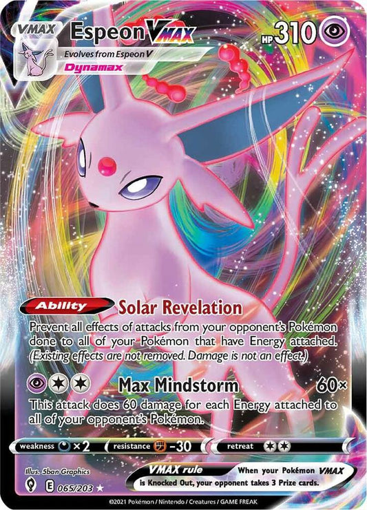 Espeon VMAX 065/203 Ultra Rare Evolving Skies Pokémon card