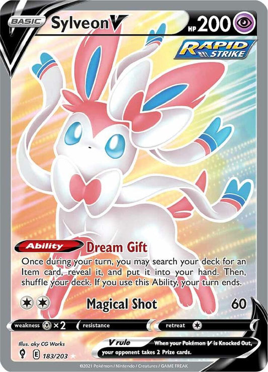 Sylveon V (Full Art) - 183/203 Ultra Rare SWSH07: Evolving Skies