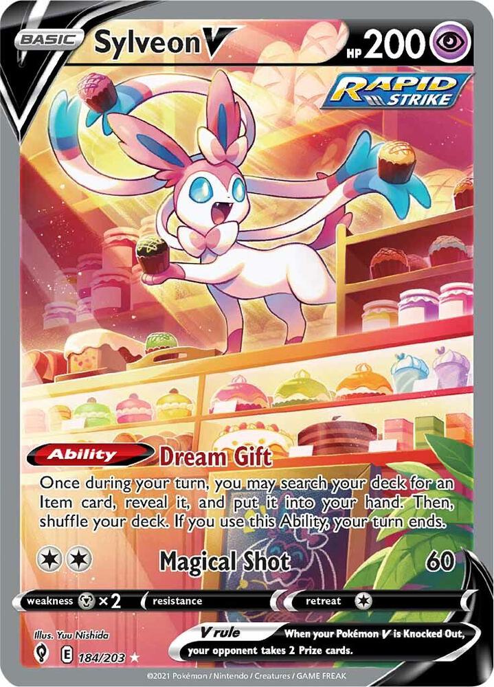 Sylveon V (Alternate Full Art) - 184/203 Ultra Rare SWSH07: Evolving Skies