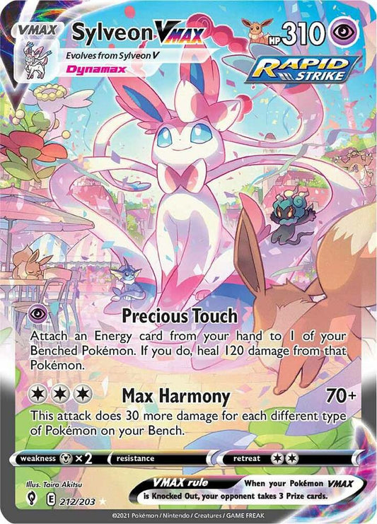 Sylveon VMAX (Alternate Art Secret) 212/203 Secret Rare Evolving Skies Pokémon card