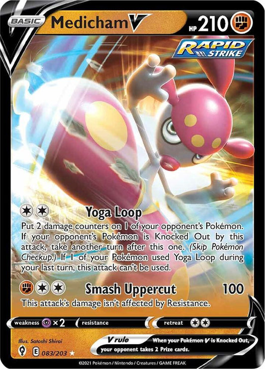 Medicham V 083/203 Ultra Rare Evolving Skies Pokémon card