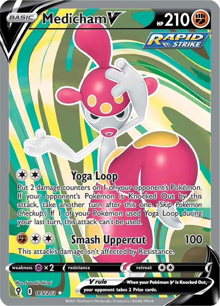 Medicham V (Full Art) - 185/203 Ultra Rare SWSH07: Evolving Skies
