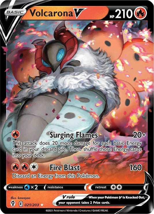 Volcarona V - 021/203 Ultra Rare SWSH07: Evolving Skies
