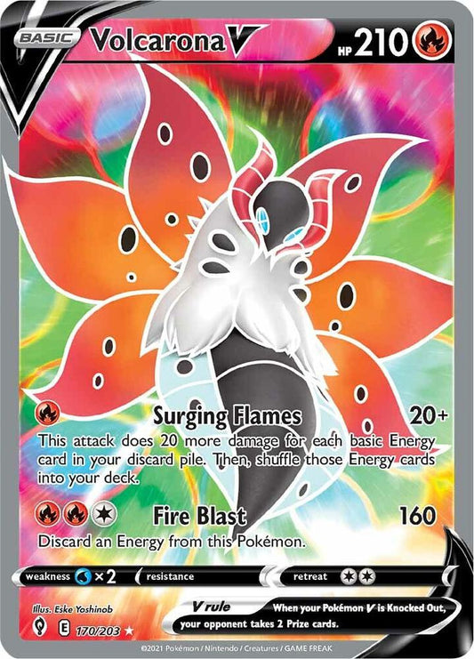 Volcarona V (Full Art) - 170/203 Ultra Rare SWSH07: Evolving Skies