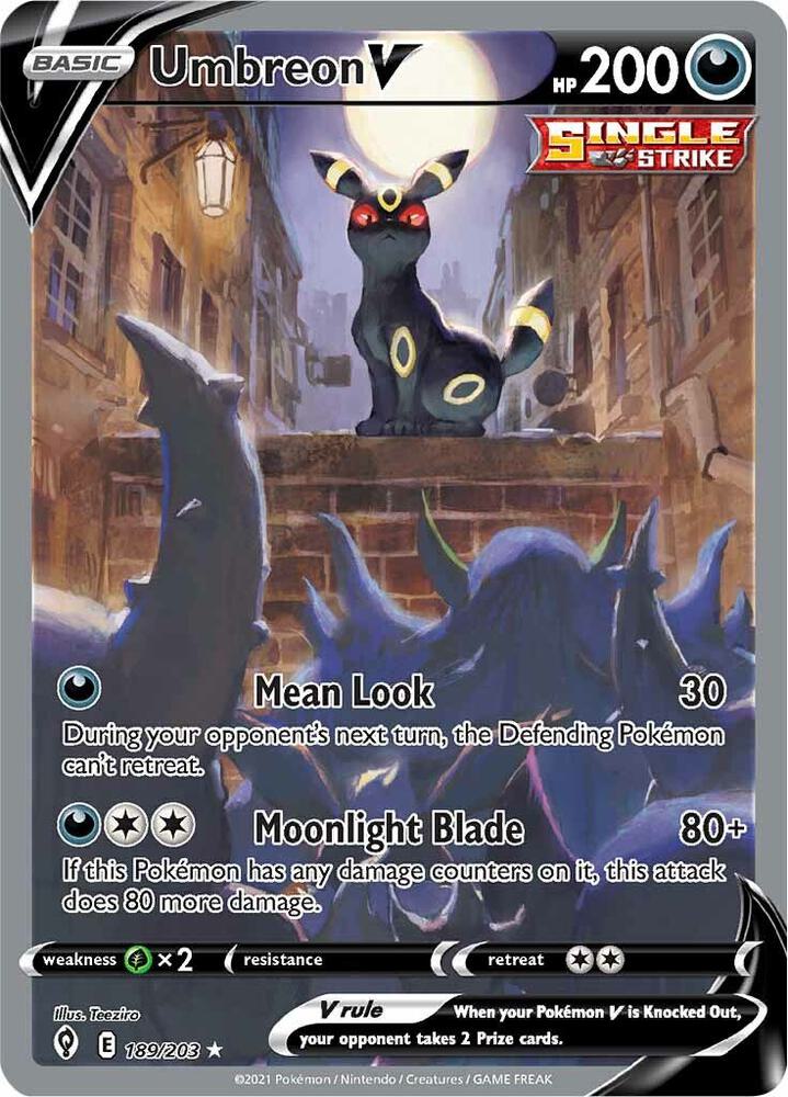Umbreon V (Alternate Full Art) 189/203 Ultra Rare Evolving Skies Pokémon card