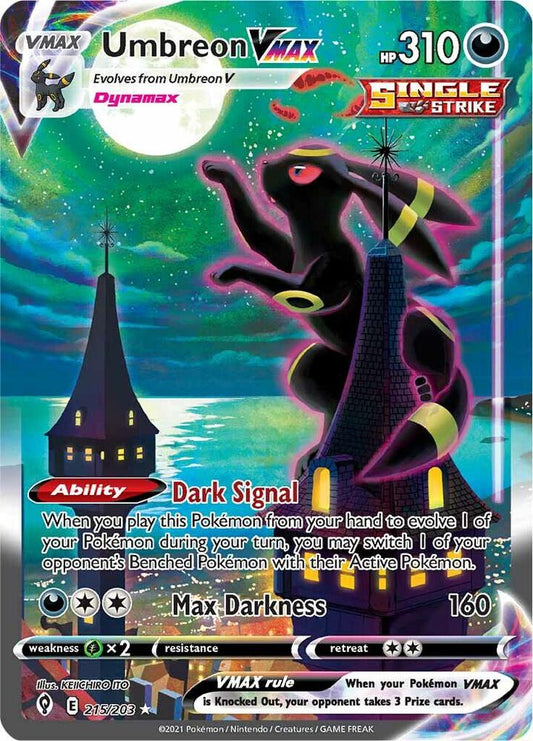 Umbreon VMAX (Alternate Art Secret) 215/203 Secret Rare Evolving Skies Pokémon card