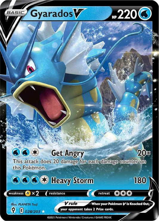 Gyarados V - 028/203 Ultra Rare SWSH07: Evolving Skies