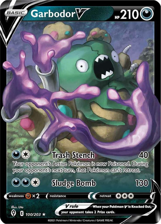 Garbodor V - 100/203 Ultra Rare SWSH07: Evolving Skies