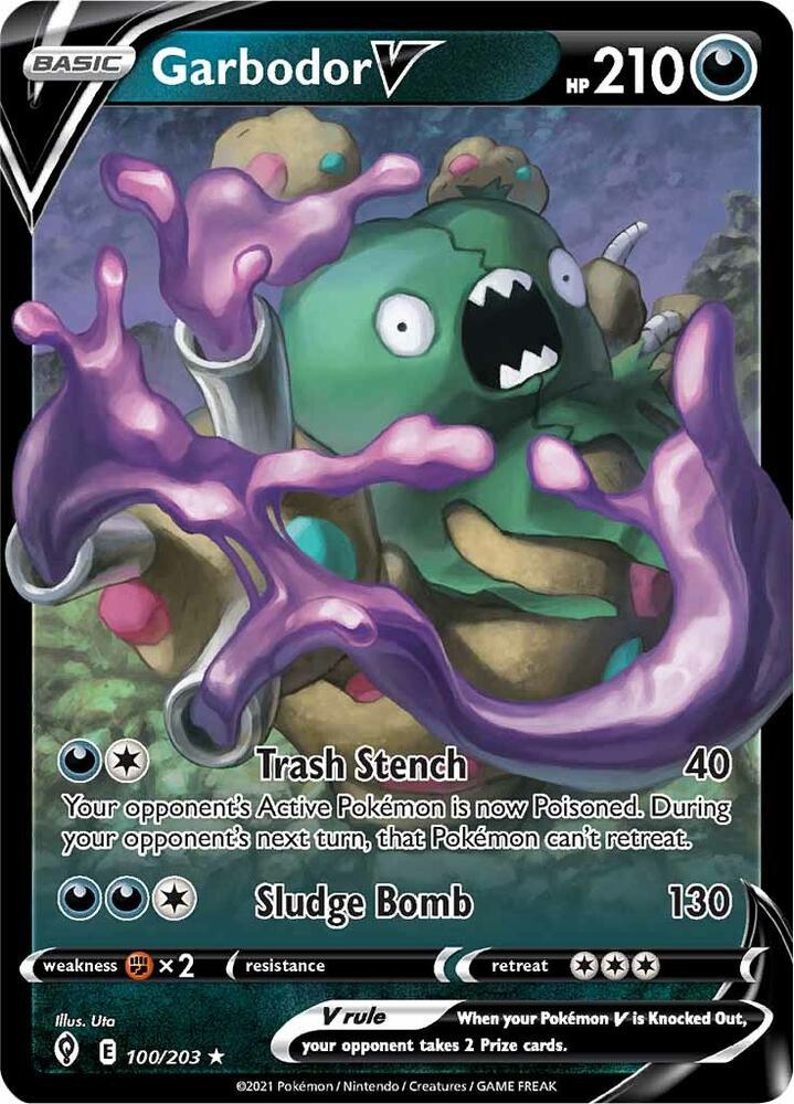 Garbodor V 100/203 Ultra Rare Evolving Skies Pokémon card