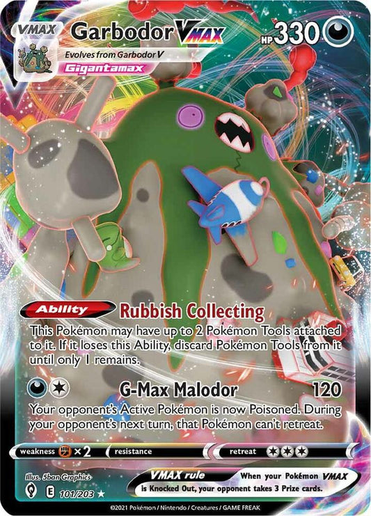 Garbodor VMAX 101/203 Ultra Rare Evolving Skies Pokémon card