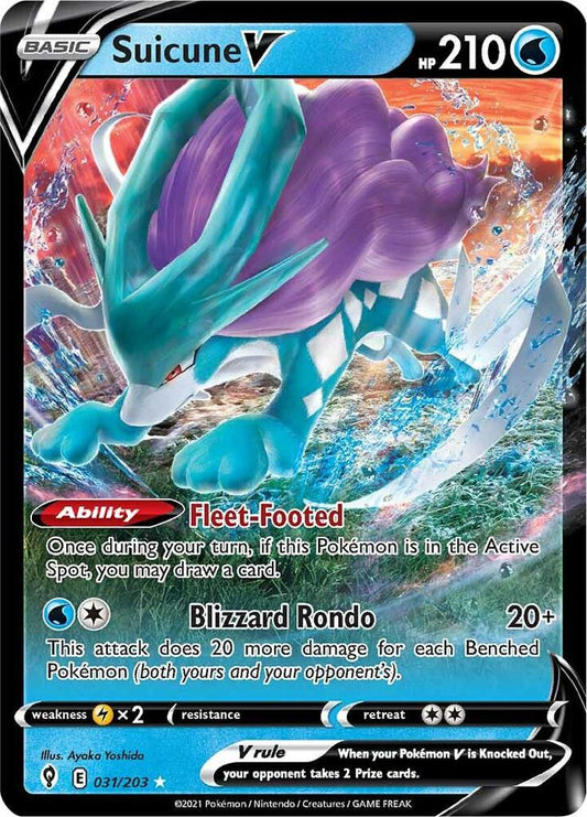 Suicune V 031/203 Ultra Rare Evolving Skies Pokémon card