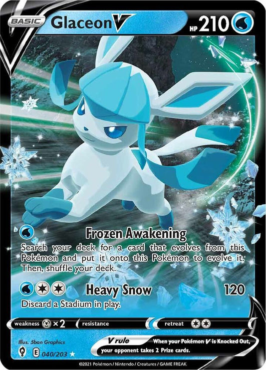 Glaceon V 040/203 Ultra Rare Evolving Skies Pokémon card